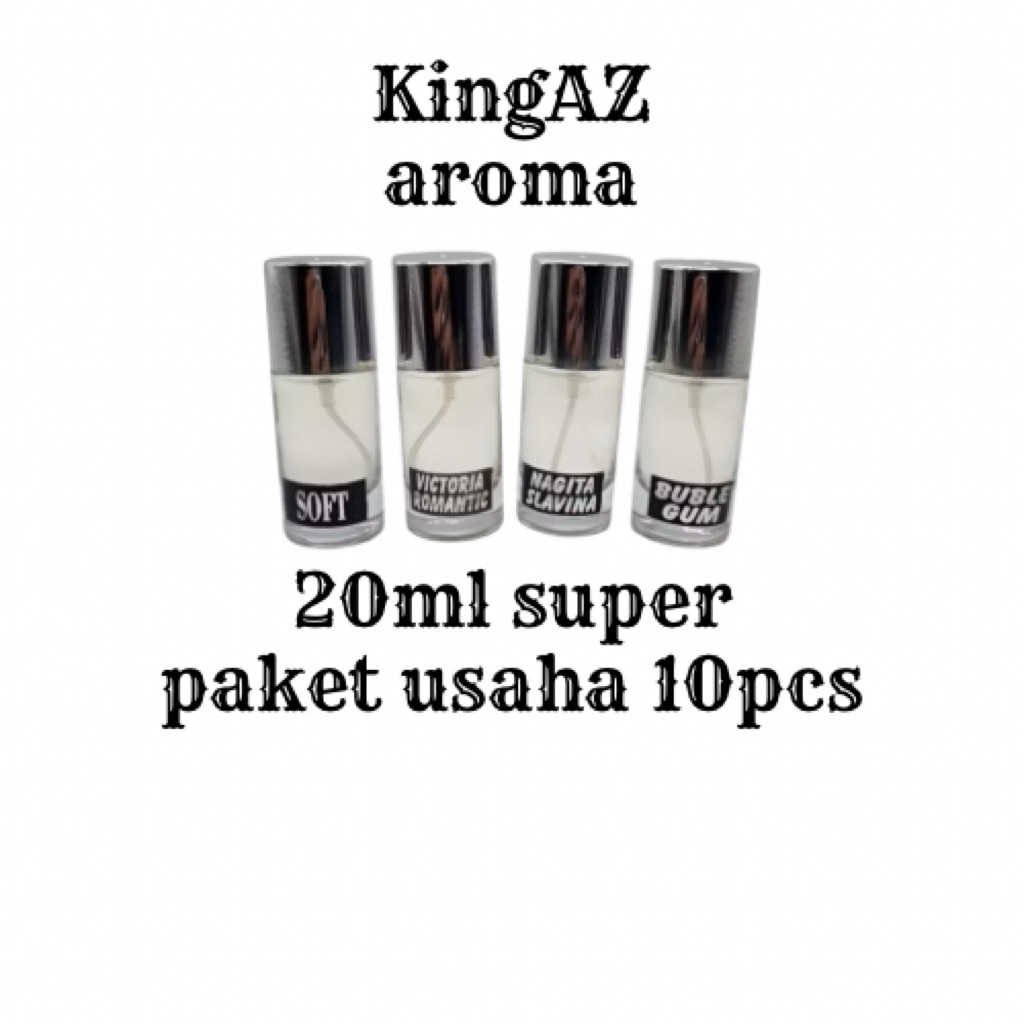 (paket usaha 10pcs) parfum 20ml super tanpa lebel| paket usaha parfum bibit| paket usaha parfum refi