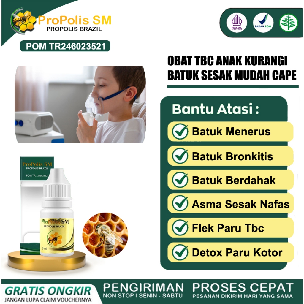 Obat TBC Untuk Anak - Obat TBC, Sinusitis, Asma, Batuk Menahun, Bronchitis - Propolis SM