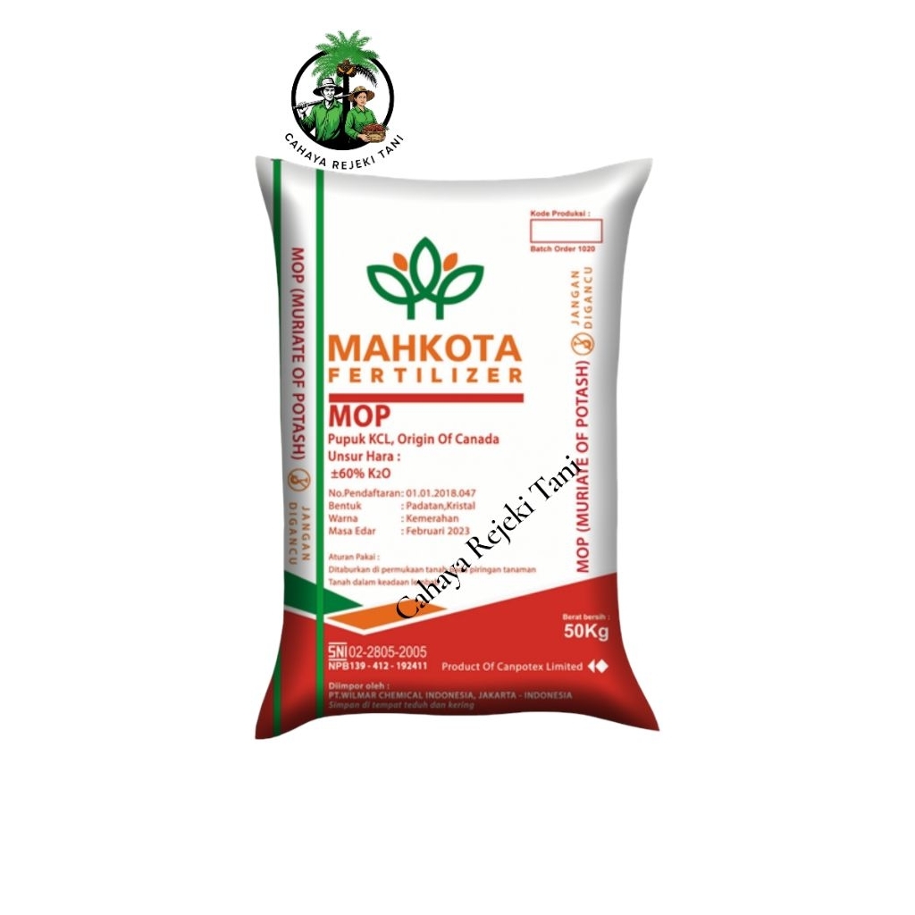Pupuk KCL Mahkota MOP Original 50 kg