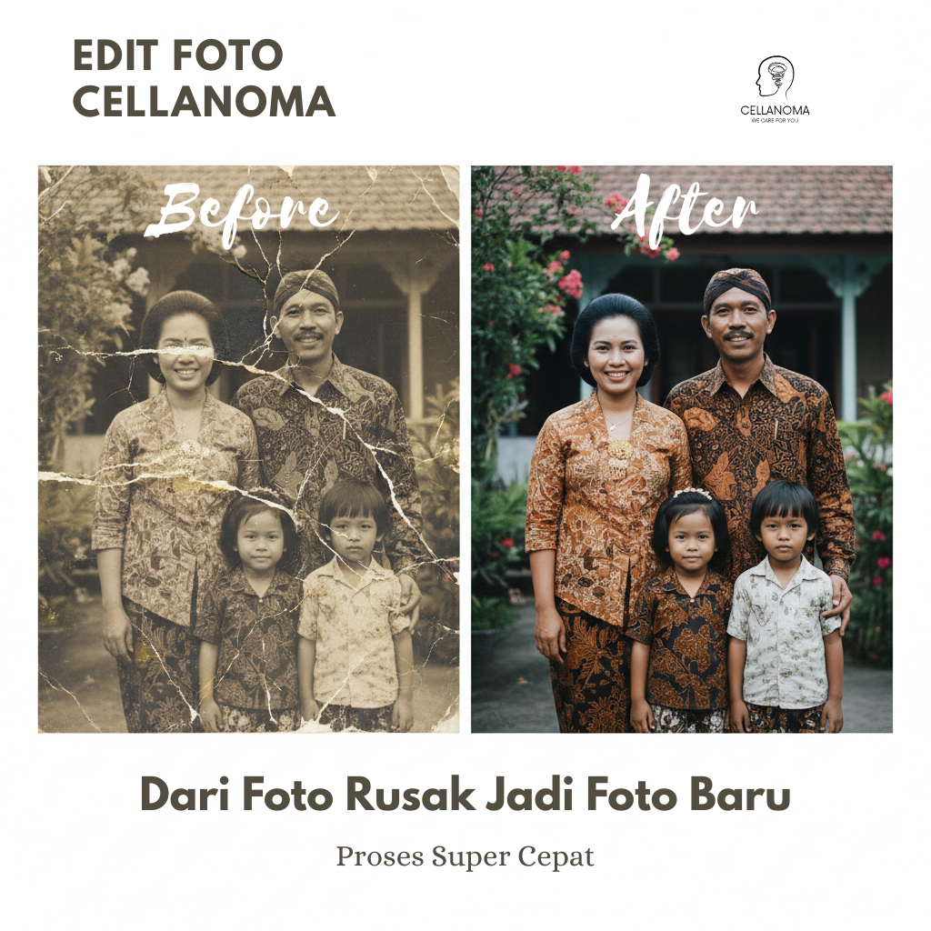Restorasi Foto Lama Rusak Jadi Baru & Berwarna Edit Foto Kualitas Tinggi