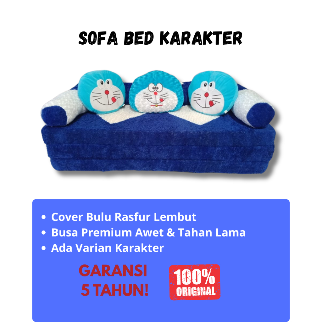 SofaBed Karakter Bulu Rasfur Original Bahan Lembut Kursi Tamu Minimalis Garansi 5 Tahun