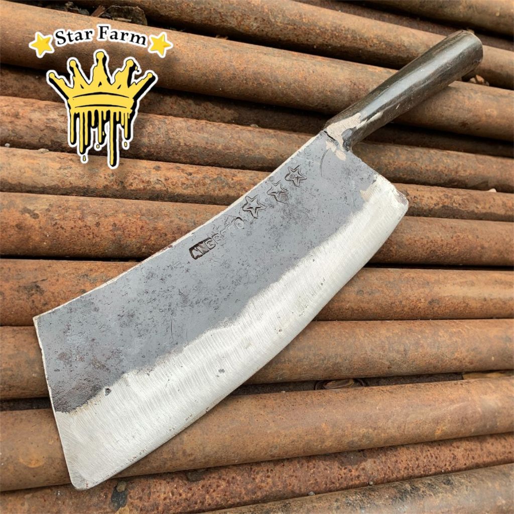 Pisau Daging Baja Per Asli - Pisau Cacah Ayam - Pisau Cincang Tebal Sudah Disepuh