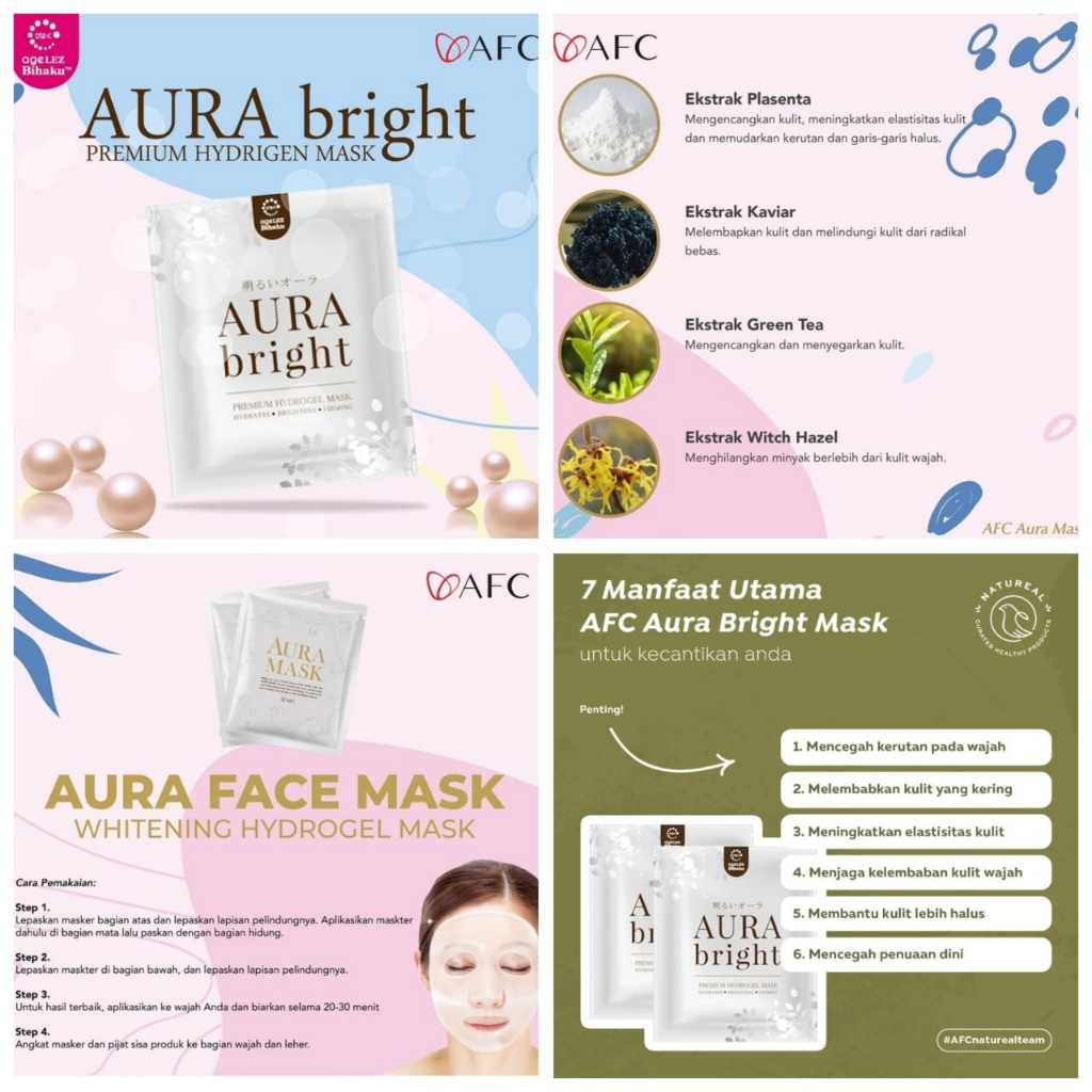 MASKER WAJAH AURA BRIGHT DAN HANAMAI SERUM ORIGINAL