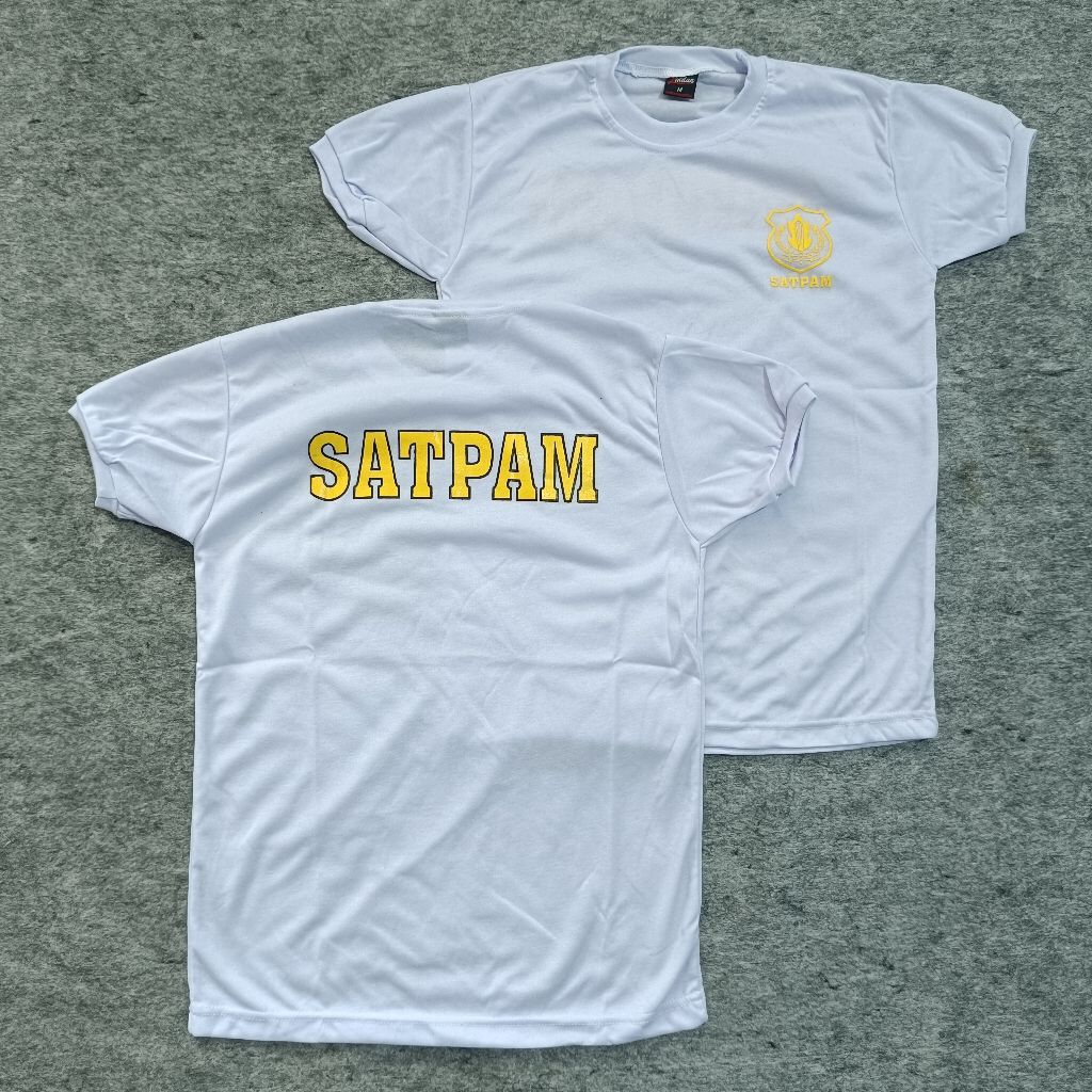 Kaos Satpam Putih Pendek / Kaos Satpam Putih / Kaos Satpam