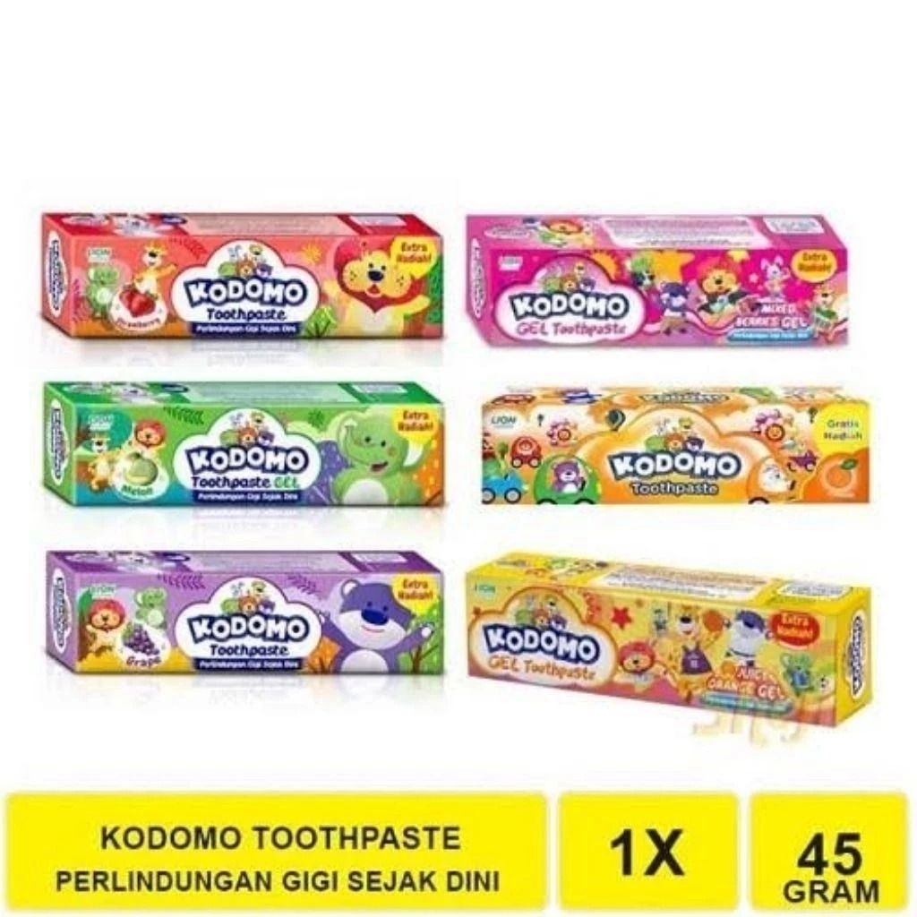 Kodomo Pasta Gigi Anak 45g (Grape / Orange / Strawberry / Melon / BlackCurrant)