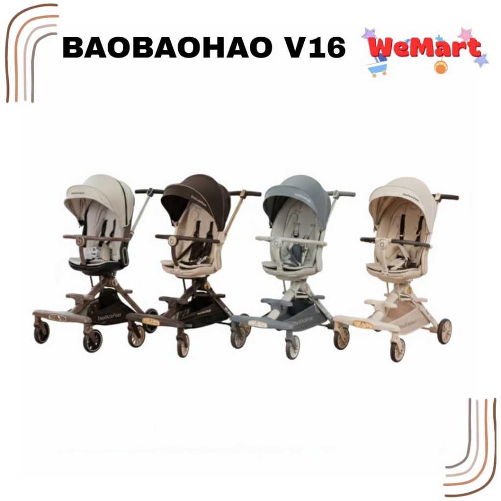 V16 BAOBAOHAO BABY STROLLER DELUXE ADJUSTABLE SEAT CABIN SIZE // Mainan Kereta Dorong Bayi Dua Arah 