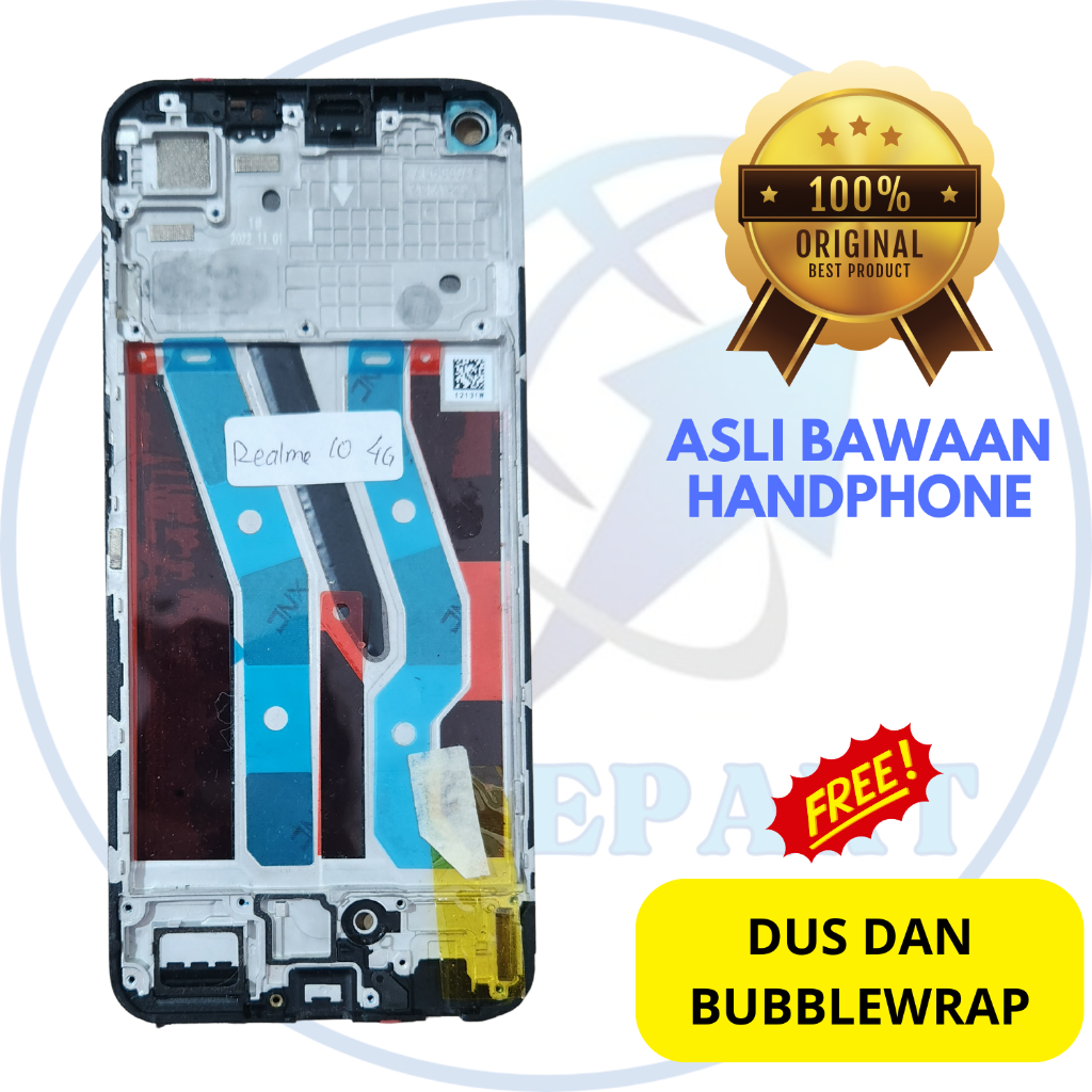 Frame tatakan LCD hp Realme 10 4g - asli original copotan cabutan bawaan