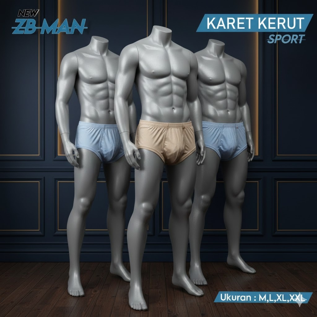 [PROMO Isi Paket 12 Pcs ] CD Pria ZB MAN [Bikini Style] Karet Kerut Elastis | Celana Dalam Pria Katu