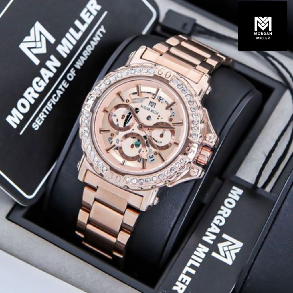 MORGAN MILLER -  Jam Tangan Wanita Tahan Air Permata Rantai Stanliess