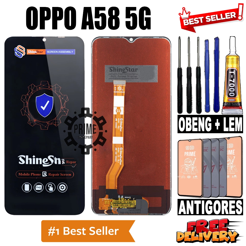LCD TOUCHSCREEN OPPO A58 5G ORIGINAL SHINESTAR LCD OPPO A58 5G FULLSET