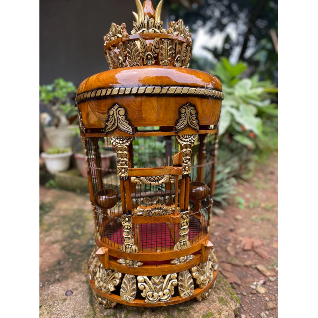 sangkar ukir burung perkutut motif Mataraman