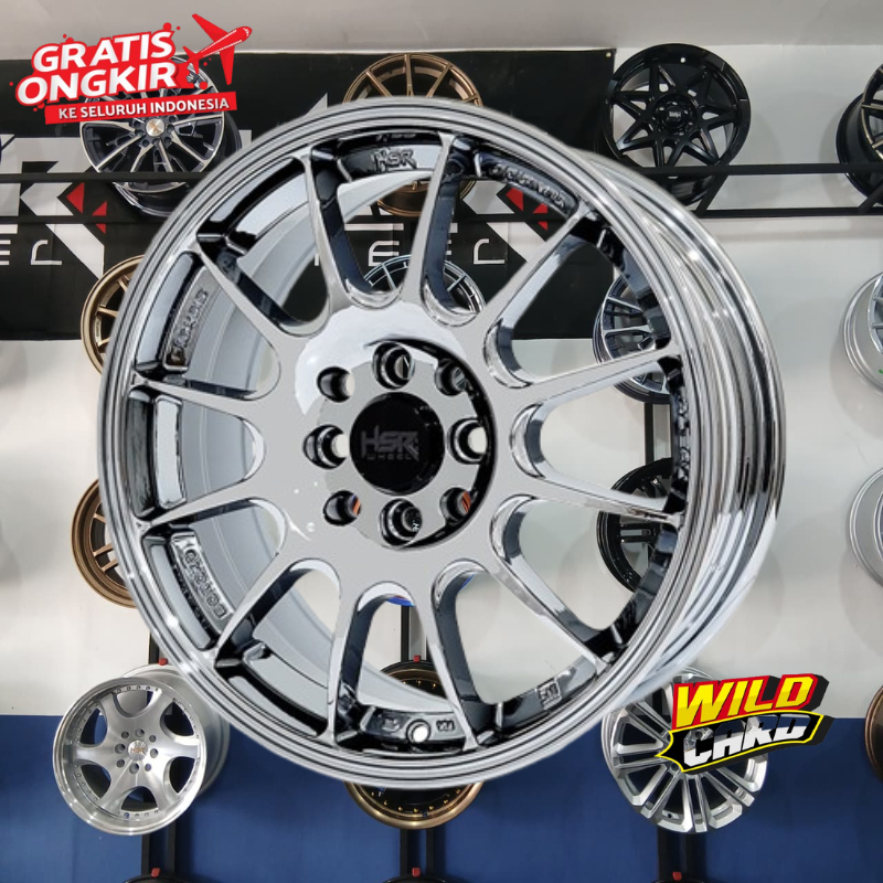 Velg Mobil Jazz Yaris Mobilio Grand Livina R16 Black Chrome HSR TALIBAU R16 Original HSR