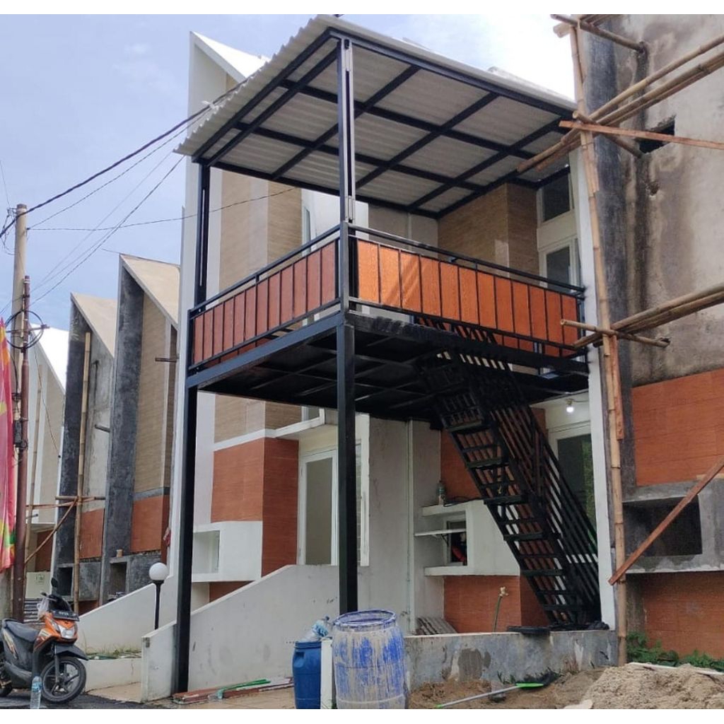 kanopi balkon mezzanine minimalis teras rumah