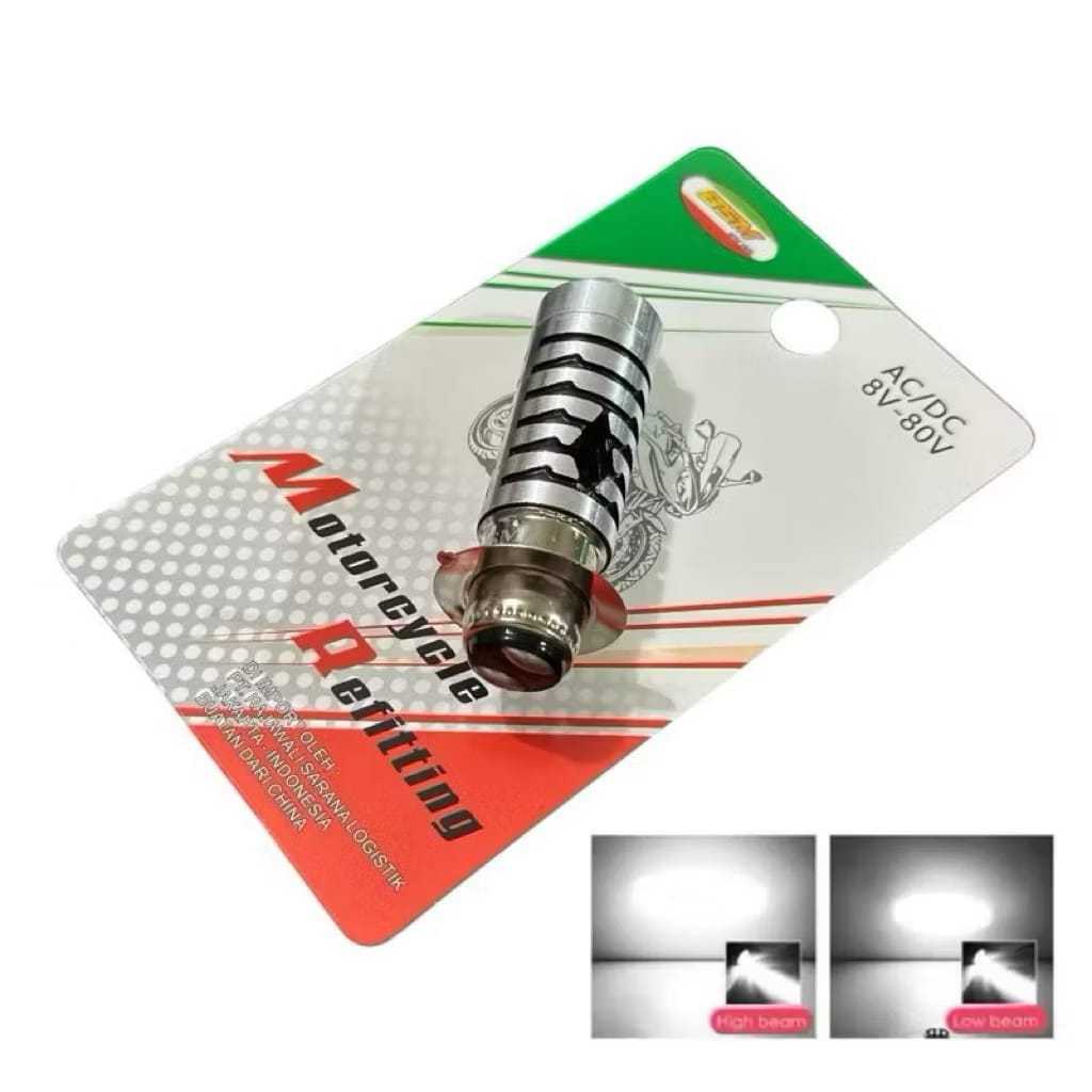 [ SALAMDARIBINJAI RACING ] PROMO COD 1 PCS LAMPU LED H6 LASER + DEVIL BIRU LAMPU UTAMA MOTOR LED LAS