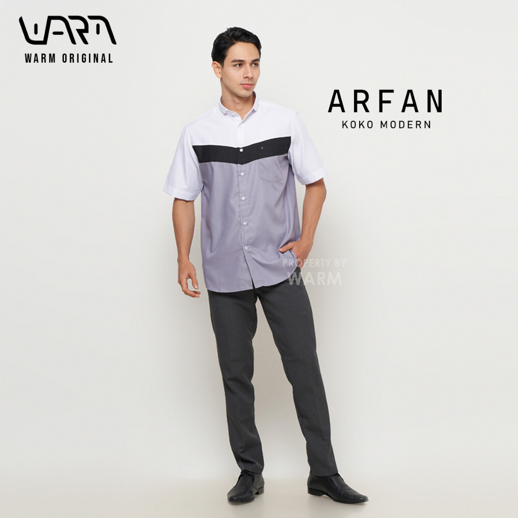 Koko Arfan Hitam Lengan Pendek Warm Muslim Dewasa