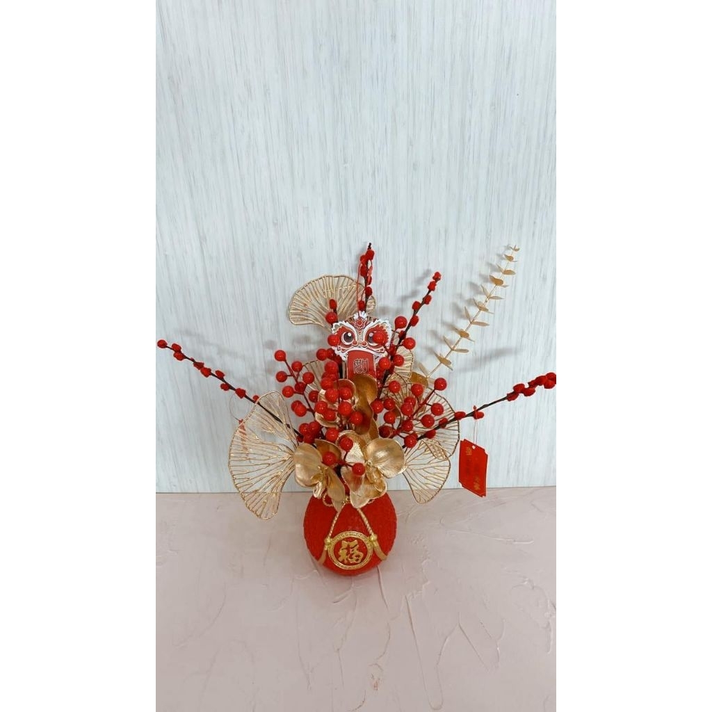 prelove dekorasi bunga pajangan meja imlek