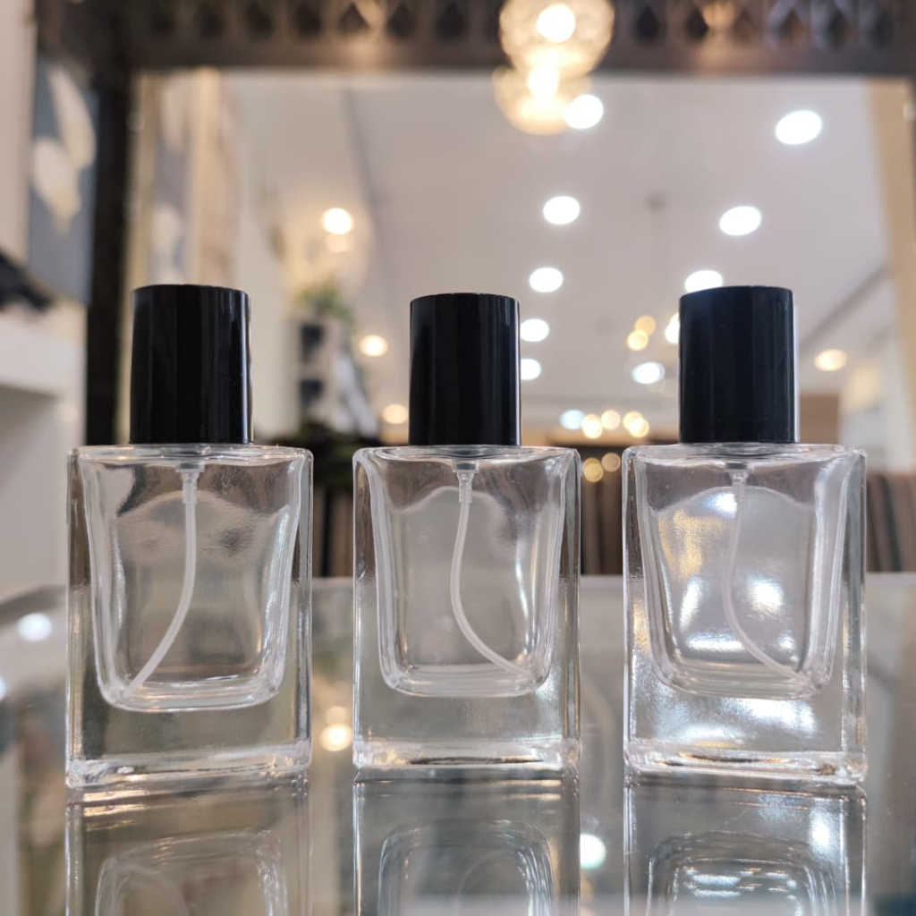 [ Botol ] HERMES PETAK HITAM 30 ML | Botol parfum kosong drat spray putar kaca ( pcs )