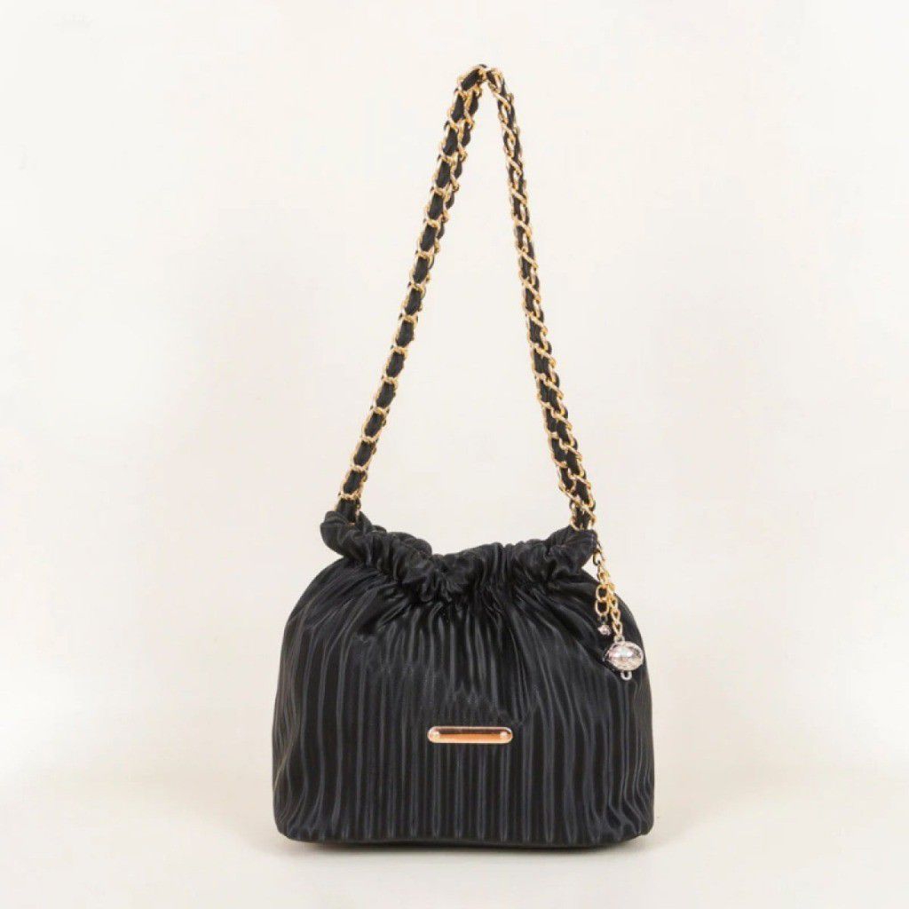 Tas Slempang Wanita Sling Bag RAINE KERUT Tas Slempang Tali Rantai Tas Slempang Bahu Wanita Bahan Ha