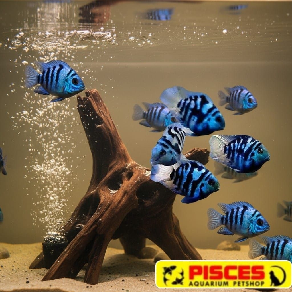 IKAN HIAS CICHLID BLUE n WHITE POLAR PARROT