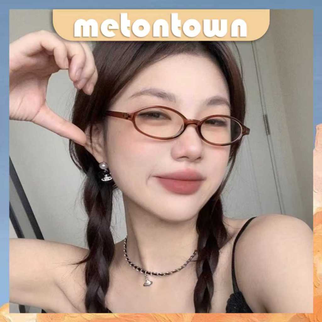 Mtt Kacamata Oval Kecil Gaya Retro Kacamata Fashion Lensa Anti Radiasi