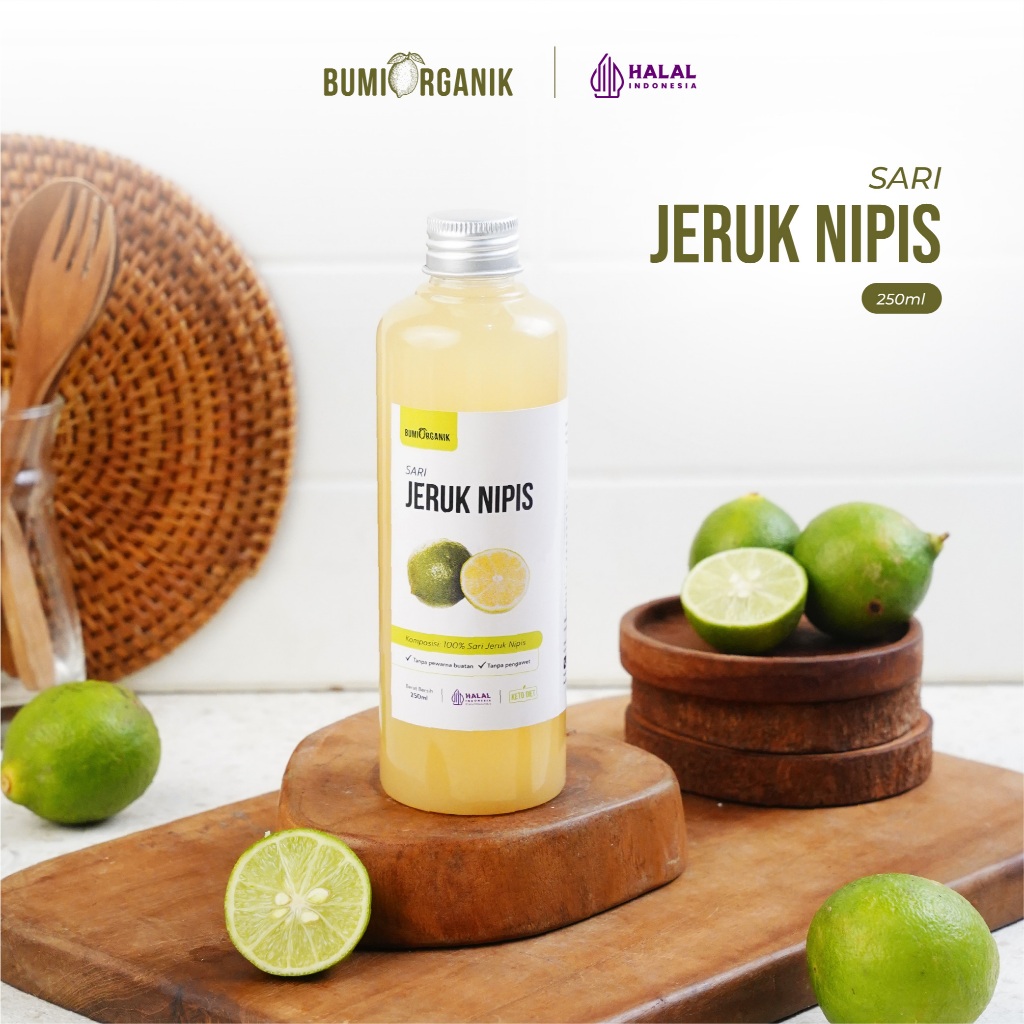 SARI JERUK NIPIS MURNI ASLI 100% 250ML BUMI ORGANIK / JERUK PERAS / JERUK NIPIS PERAS MURNI / SARI L