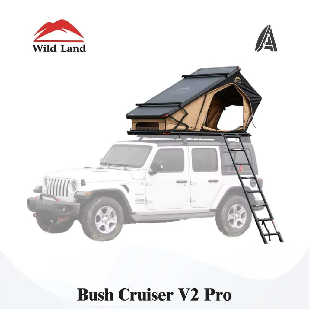 Roof Tent WILD LAND Bush Cruiser V2 Pro (2-3 Person) Black on beige 7509U