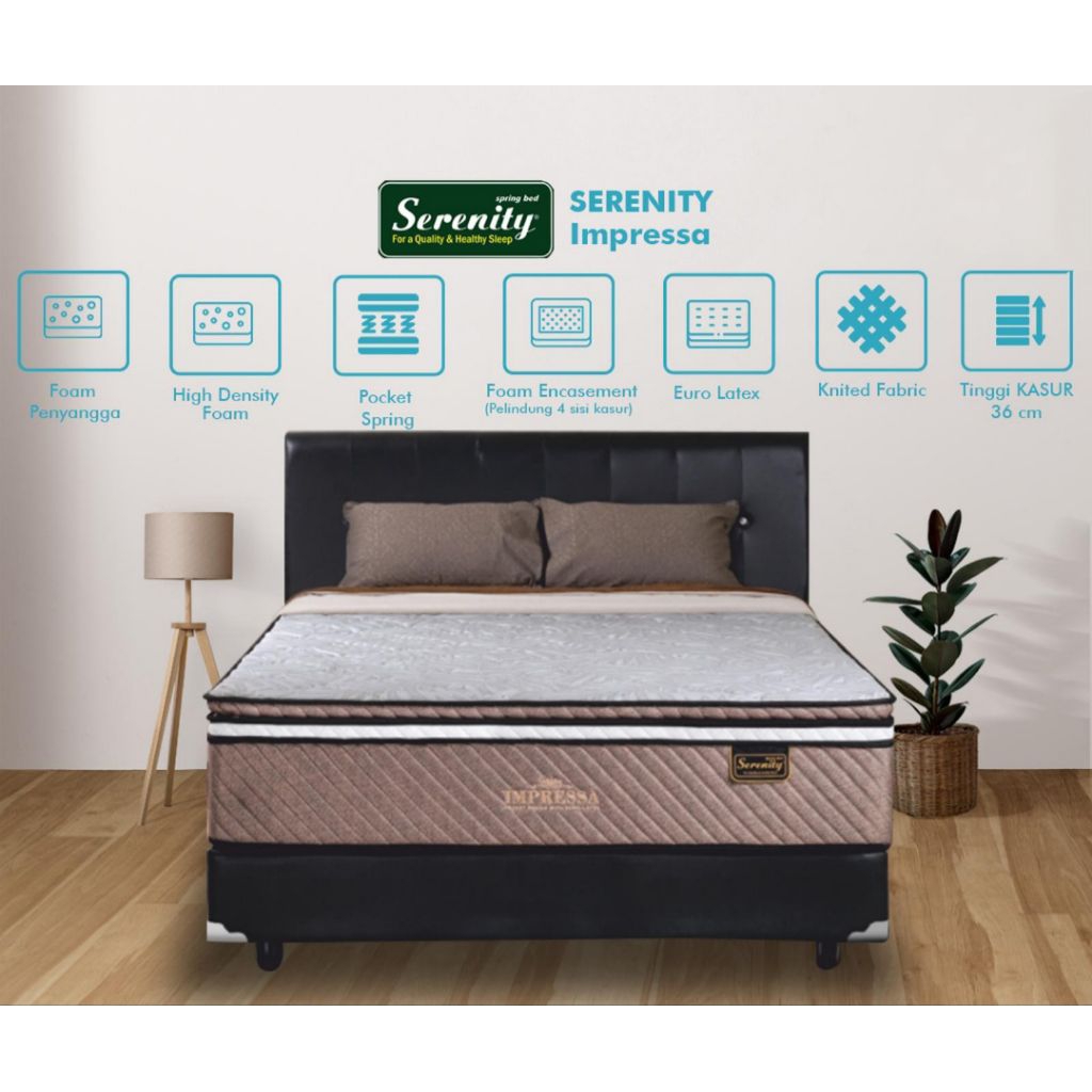 Kasur Springbed Serenity Impressa Pocket Latex by ELITE Springbed