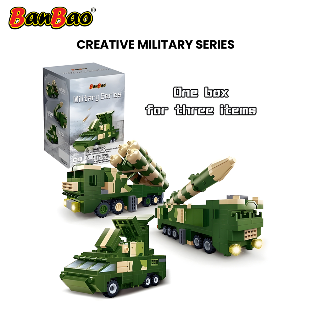 BanBao Creative Military Series Set Mainan Bricks Tentara / Building Blocks Main Battle Tank Car / M