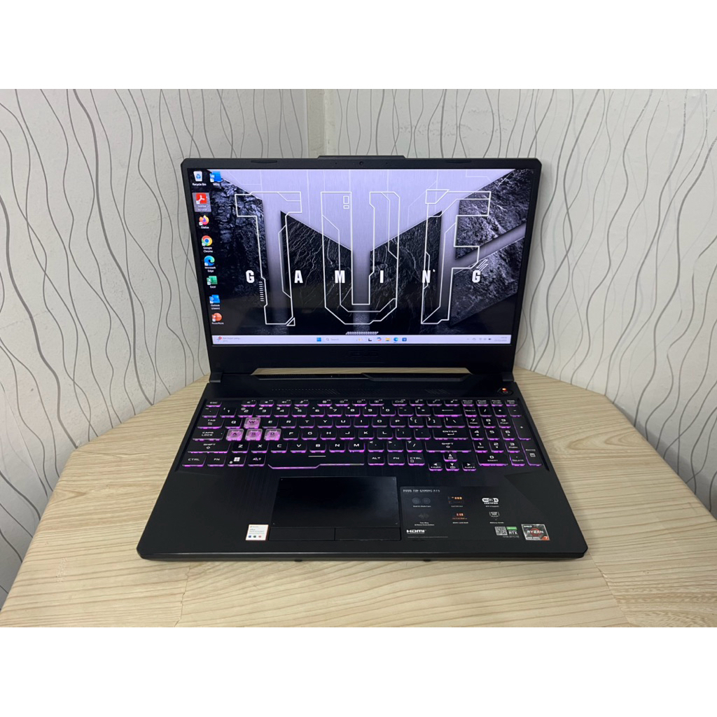 Asus Tuf  gaming A15 FA506QM Amd ryzen 7 5800H Ram 16/24 GB SSD 512 GB mulus normal siap pake