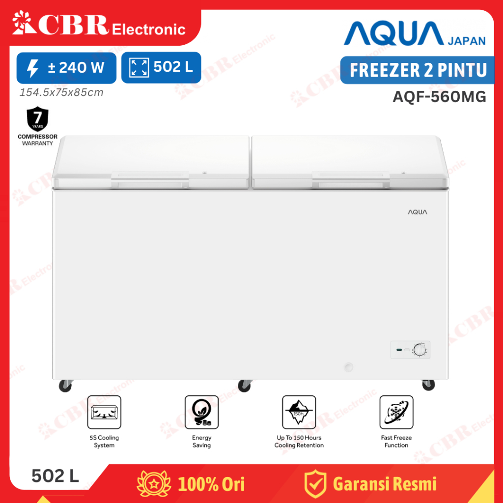 FREEZER PETI AQUA 2 PINTU AQF-560MG/ 502 L