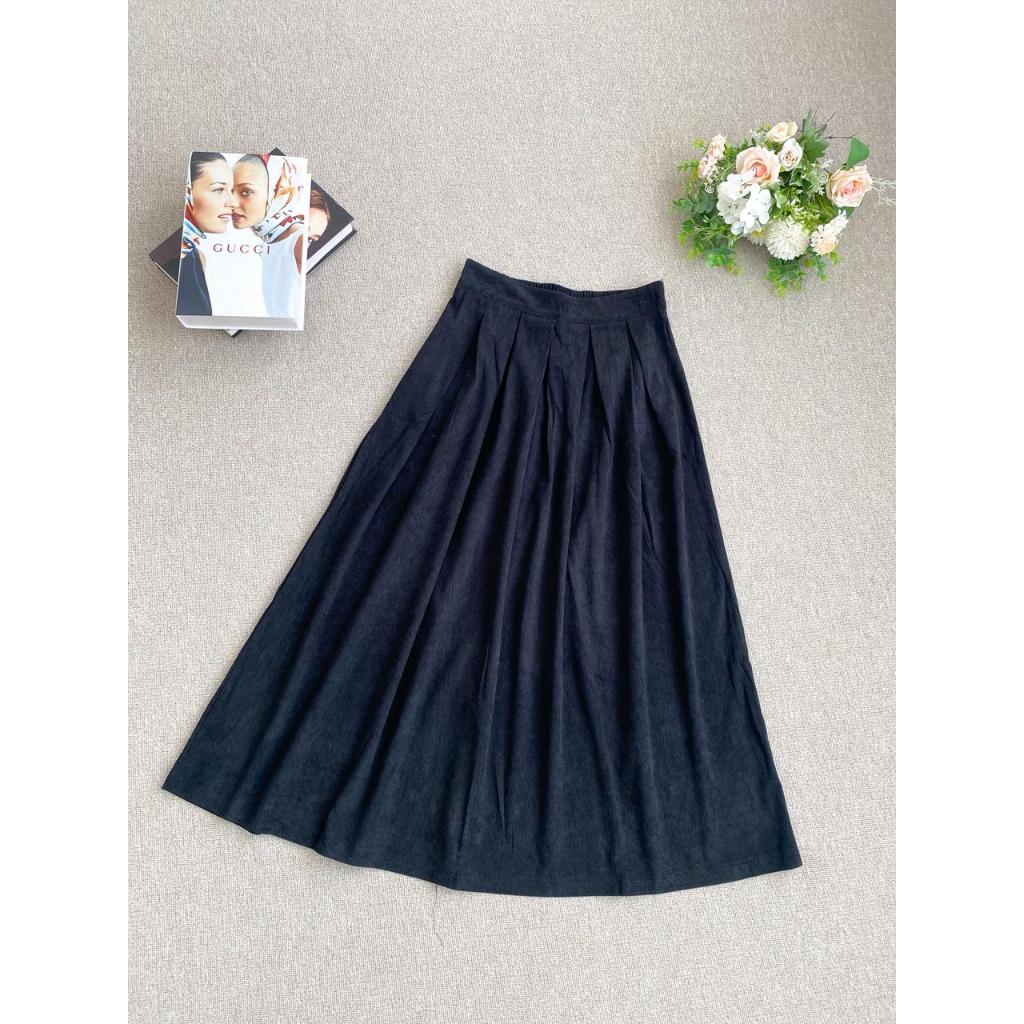 ROK CORDUROY 065 || BAWAHAN ROK POLOS BLACK BAHAN CORDUROY TERBARU || OOTD FASHION WANITA ||