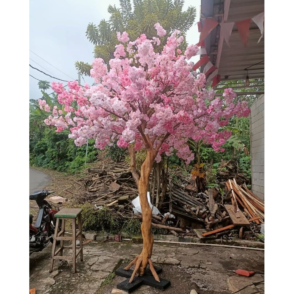 sakura blossom sakura jumbo tinggi 2,5mtr / pohon sakura pohon hias artificial/ bunga sakura meihua 