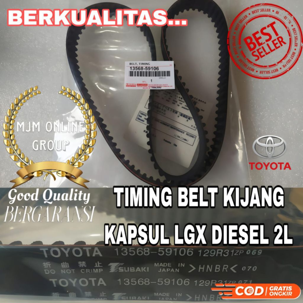 TIMING BELT KIJANG KAPSUL LGX DIESEL / 2L ORIGINAL