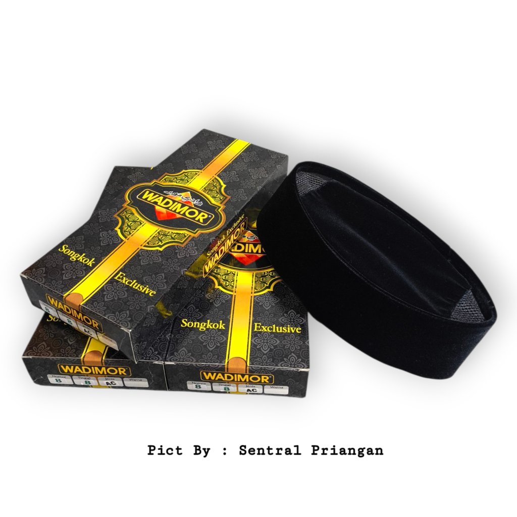 Songkok Wadimor Peci Pendek Ceper Ukuran  Dewasa & Anak Tinggi 6 7 Cm Hitam Polos AC