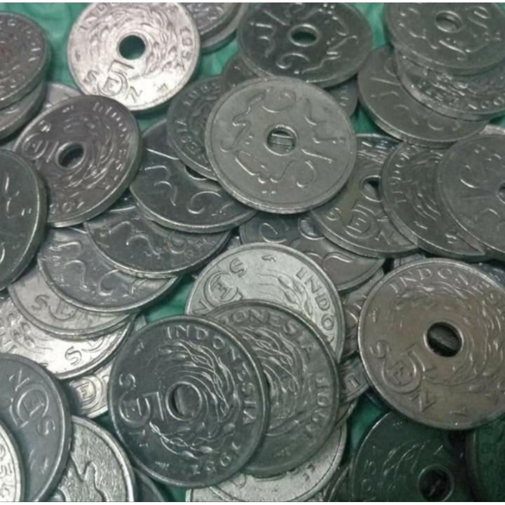 Koin CB 5 Sen Bolong Koleksi Coin Cocok Untuk Mahar Kuno Jadul Langka