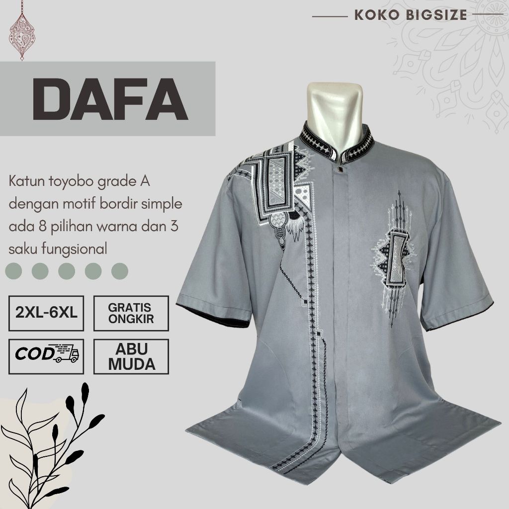 Koko Dewasa Baju Koko Big Size Pria Muslim 22 Ukuran Jumbo Xxl Xxxl Xxxxl Xxxxxl Dafa Maroon