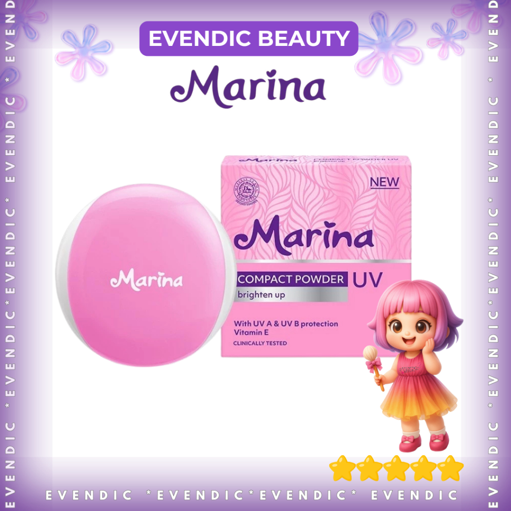 Marina Compact Powder UV Brighten Up 12gr - Bedak Padat Marina Wanita