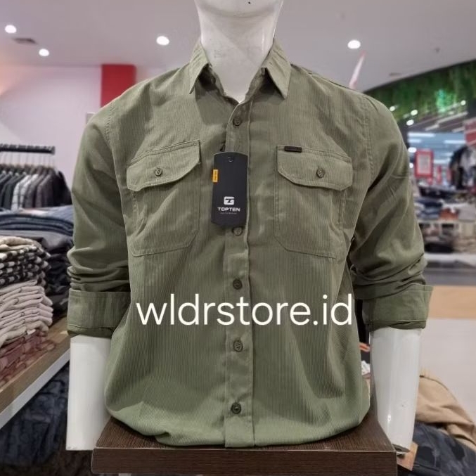 TOP TEN ORIGINAL KEMEJA CORDUROY PRIA PREMIUM 006 REGULAR FIT LENGAN PANJANG