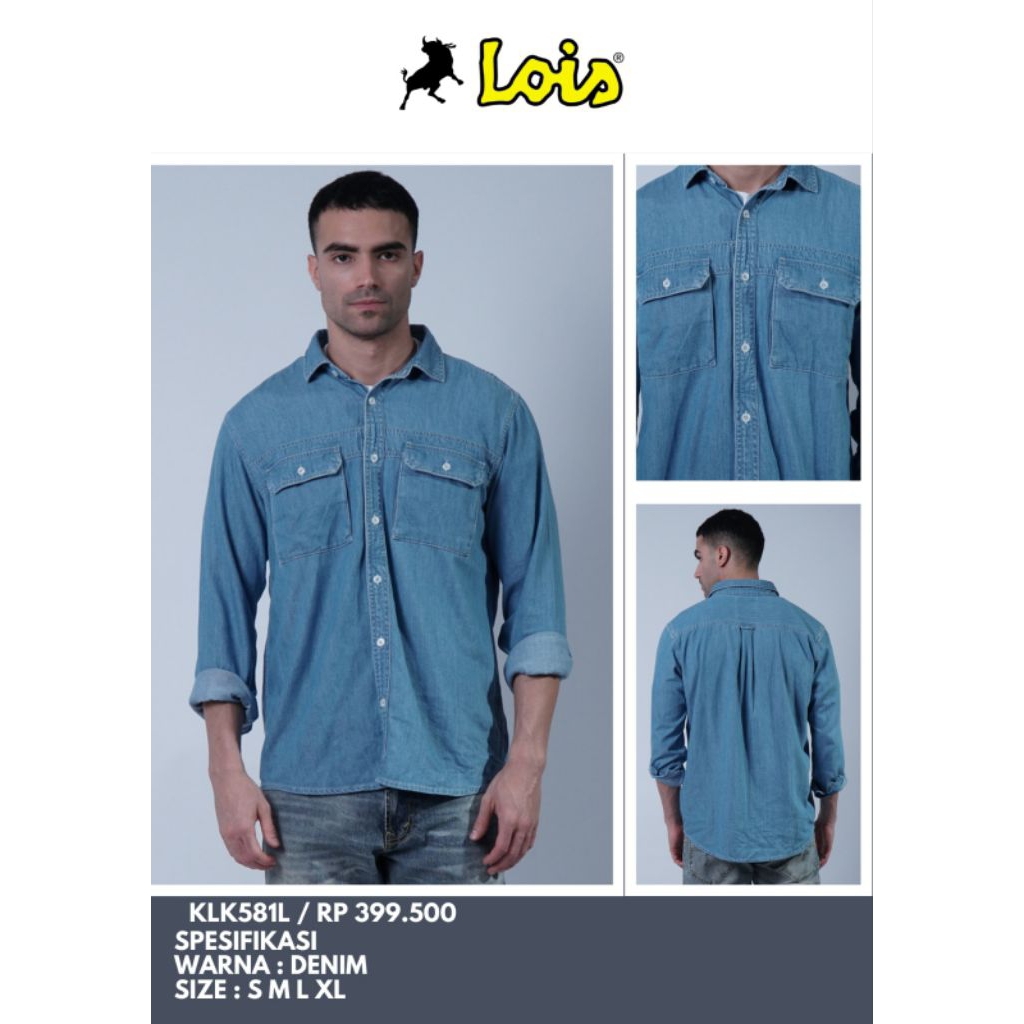 Kemeja Pria LOIS ORIGINAL Lengan Panjang