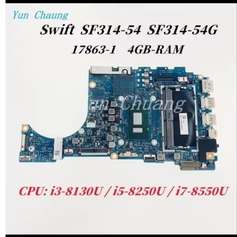 Motherboard mainboard mobo Acer swift 3 sf314 54 56 intel core  i3 i5 gen 8