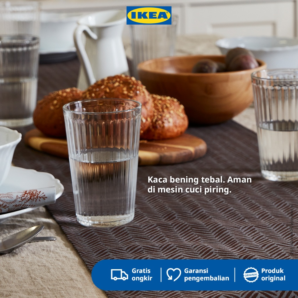 IKEA VARDAGEN Gelas Minum Kaca Bening 43cl Isi 6pcs