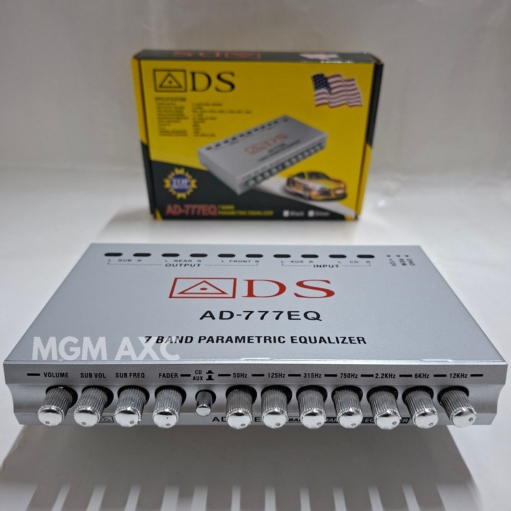 Pream Parametrik ADS AD 777 EQ 7BAND - Equalizer 7 Band untuk Pengaturan Suara Mobil