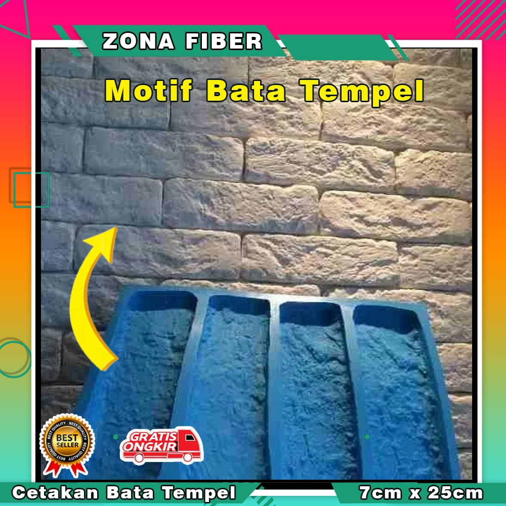 Cetakan Bata Tempel | Cetakan Batu Alam Dinding Fiber Tebal | Cetakan Fiber Batu Alam | cetakan batu