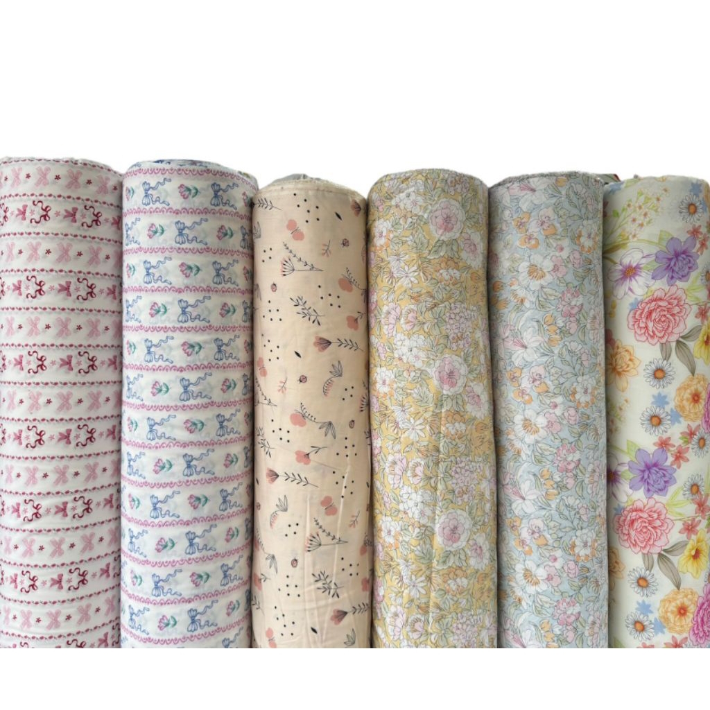 kain bahan katun rayon motiv printing