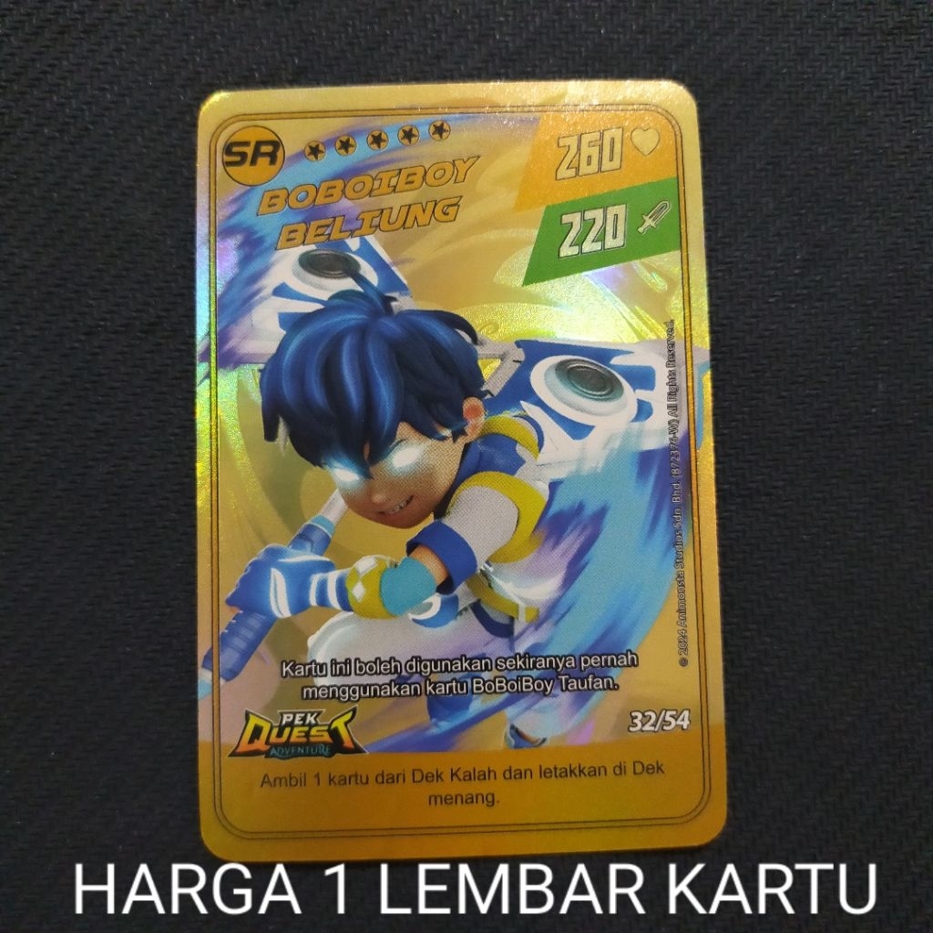 Boboiboy Monsta Galaxy Card Boboiboy Beliung SR Dari Pek Quest Adventure