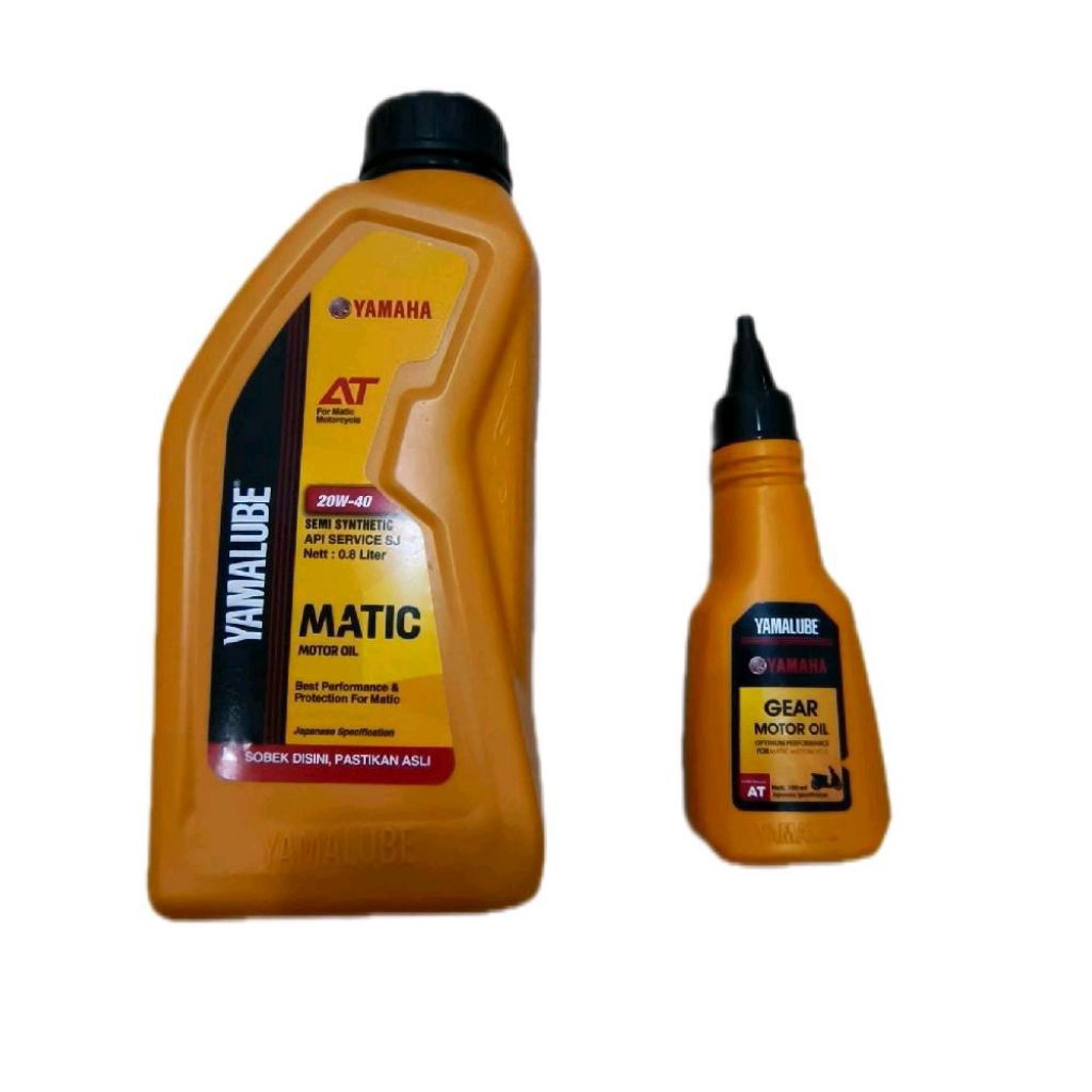Yamaha Paket Oli Mesin & Gardan Yamalube Matic 20W-40 & Gear Motor Oil AT untuk Performa Terbaik