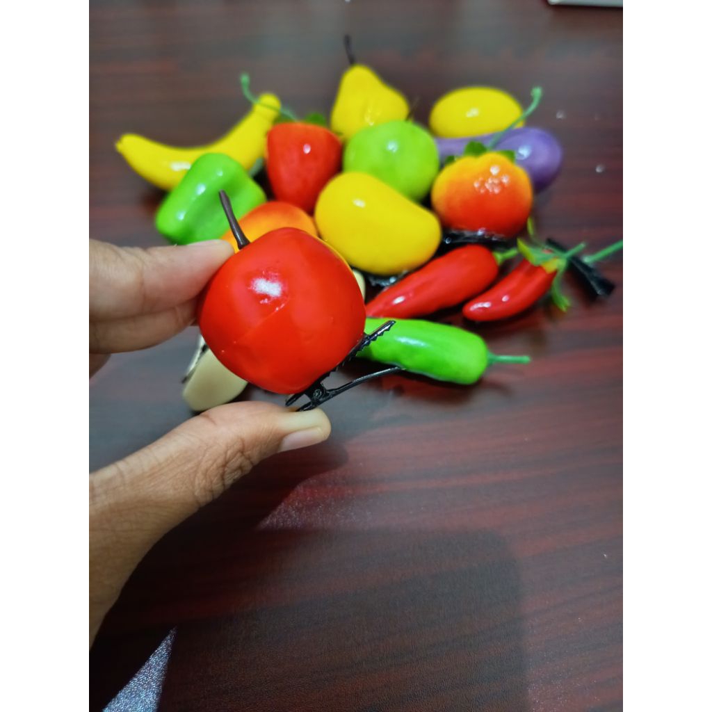 Jepit Rambut Buah Sayuran | Pin Rambut Lucu Unik Aneh Gemas | Barang Unik Oneeka handmade