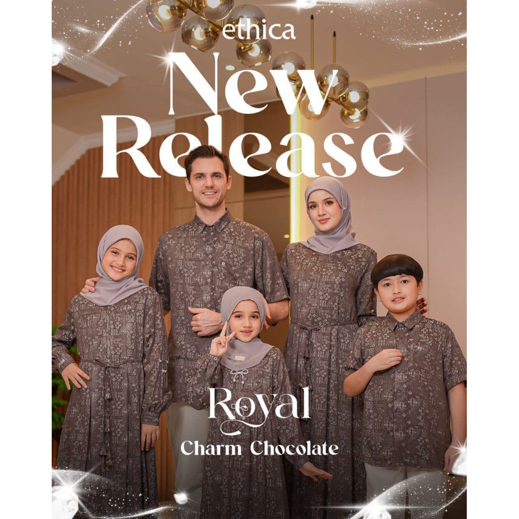 SARIMBIT ROYAL CHARM CHOCOLATE BY ETHICA 2026/SARIMBIT LEBARAN/SARIMBIT KELUARGA/GAMIS DAN KOKO/SARI