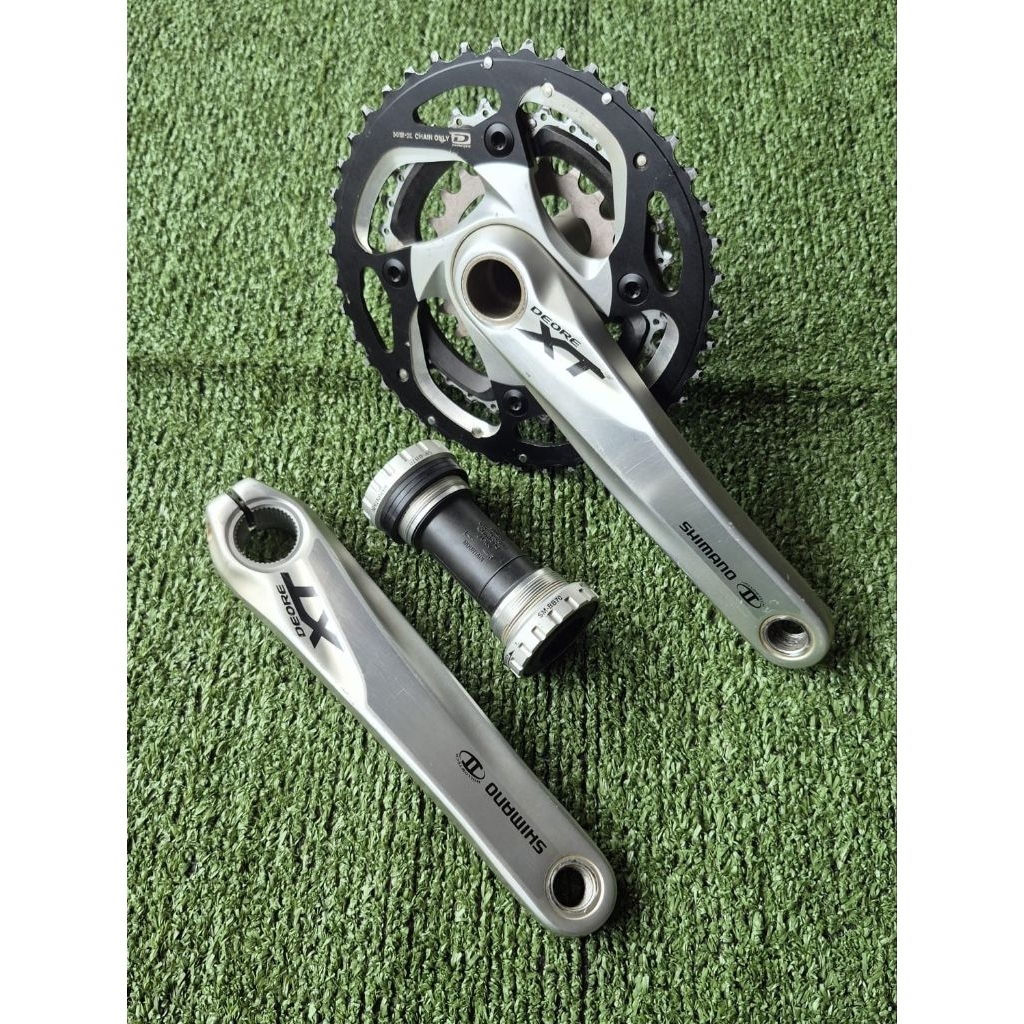 Crankset Shimano Deore XT M780 Triple 42-32-24T HT2 Include BB Silver Japan Original Second Mulus Fu