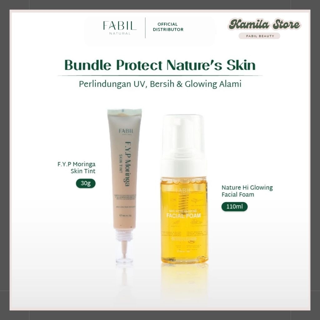 [2 pcs] Fabil Bundle Protect Nature Skin - Nature Hi Glowing Facial Foam + Skin Tint Sunscreen